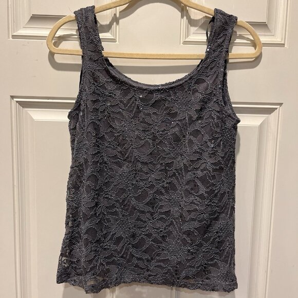 Onyx Nite Sequin Tank Top - Picture 1 of 5